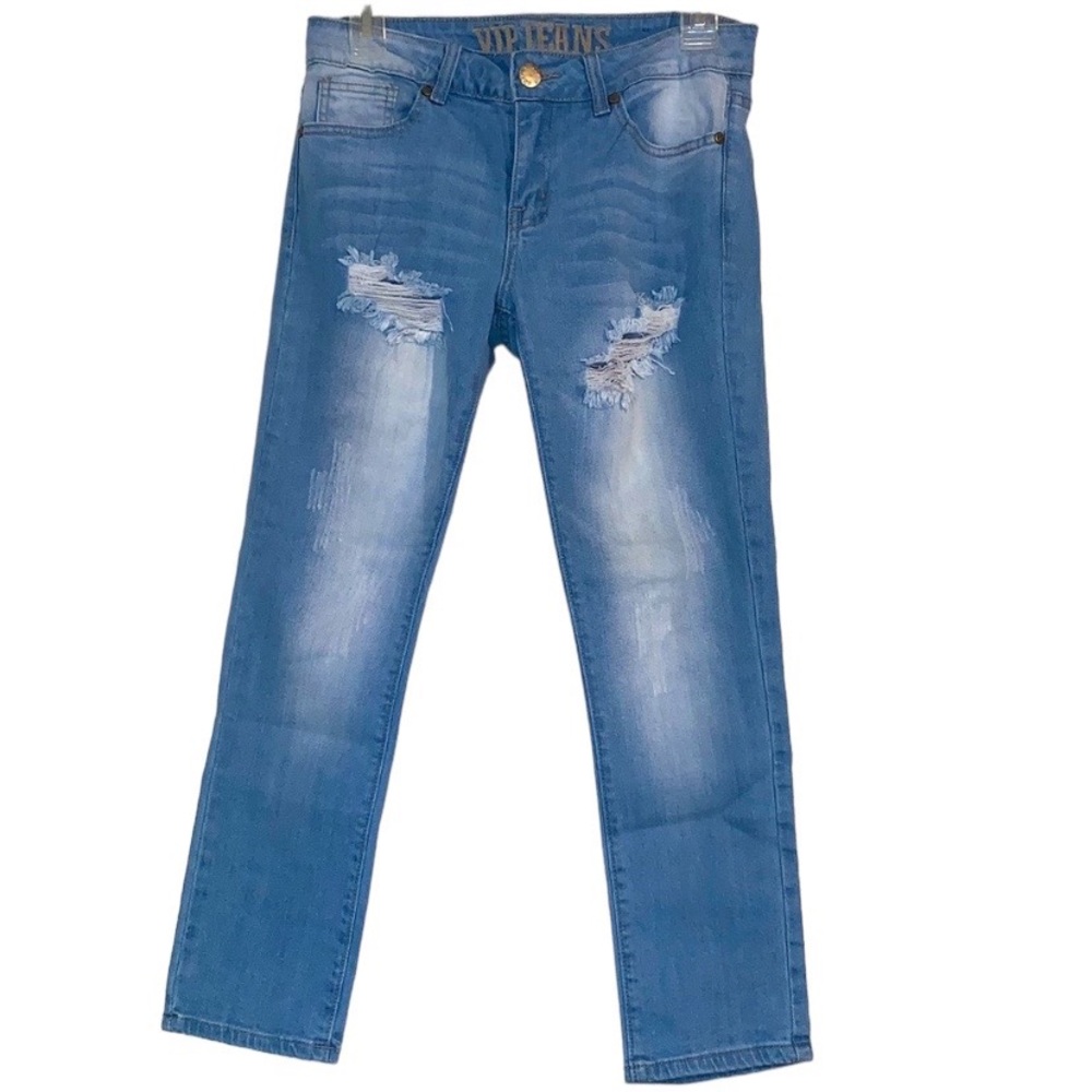 Vip distressed straight jeans